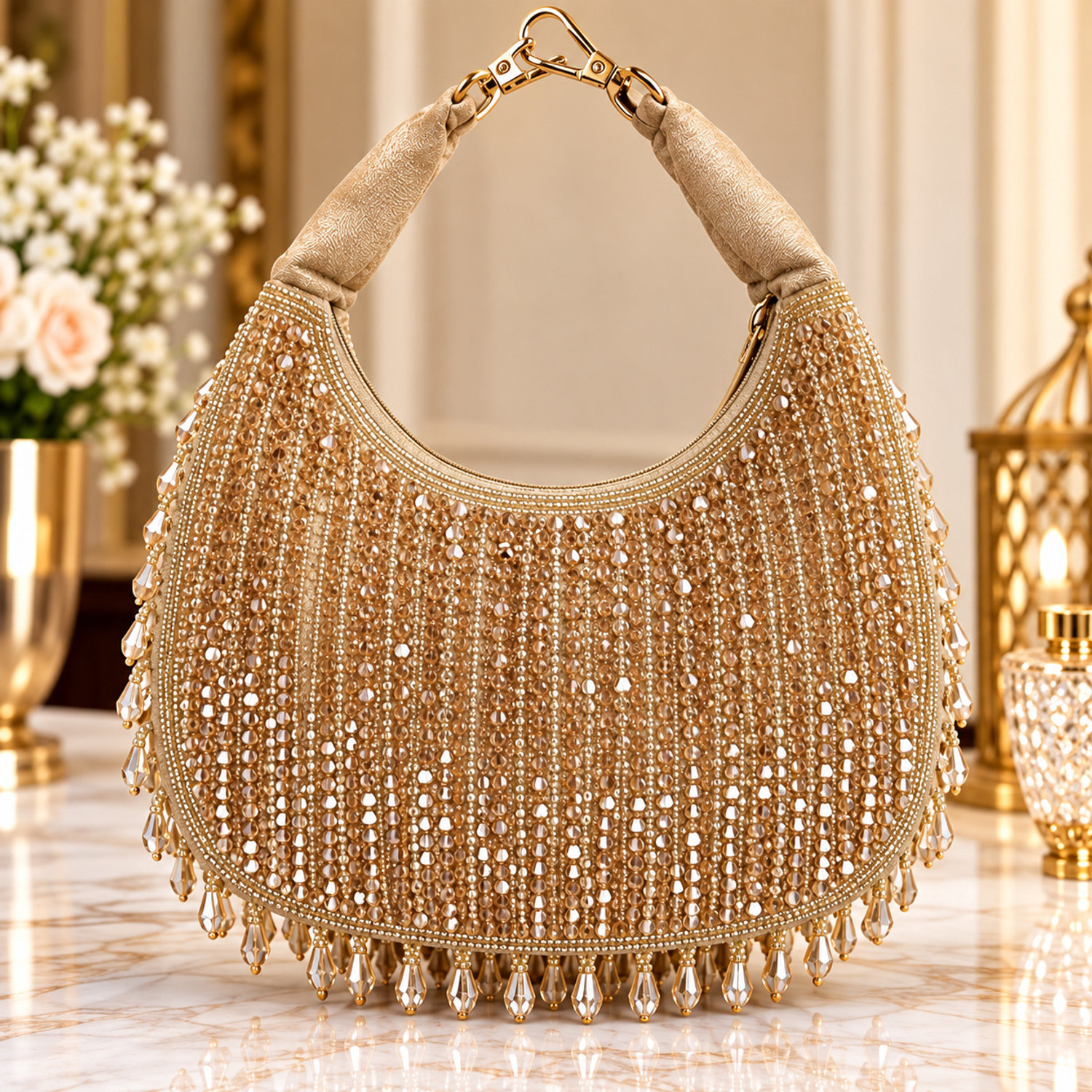 I Z ENTERPRISES Party Gold Clutch