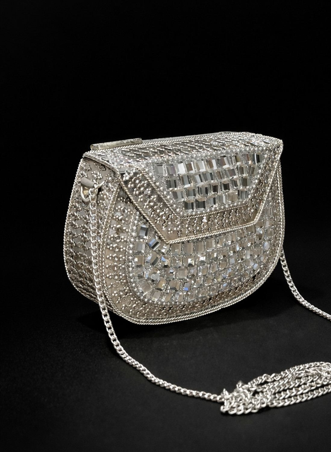 Image of AJ interiors Party Silver Clutch