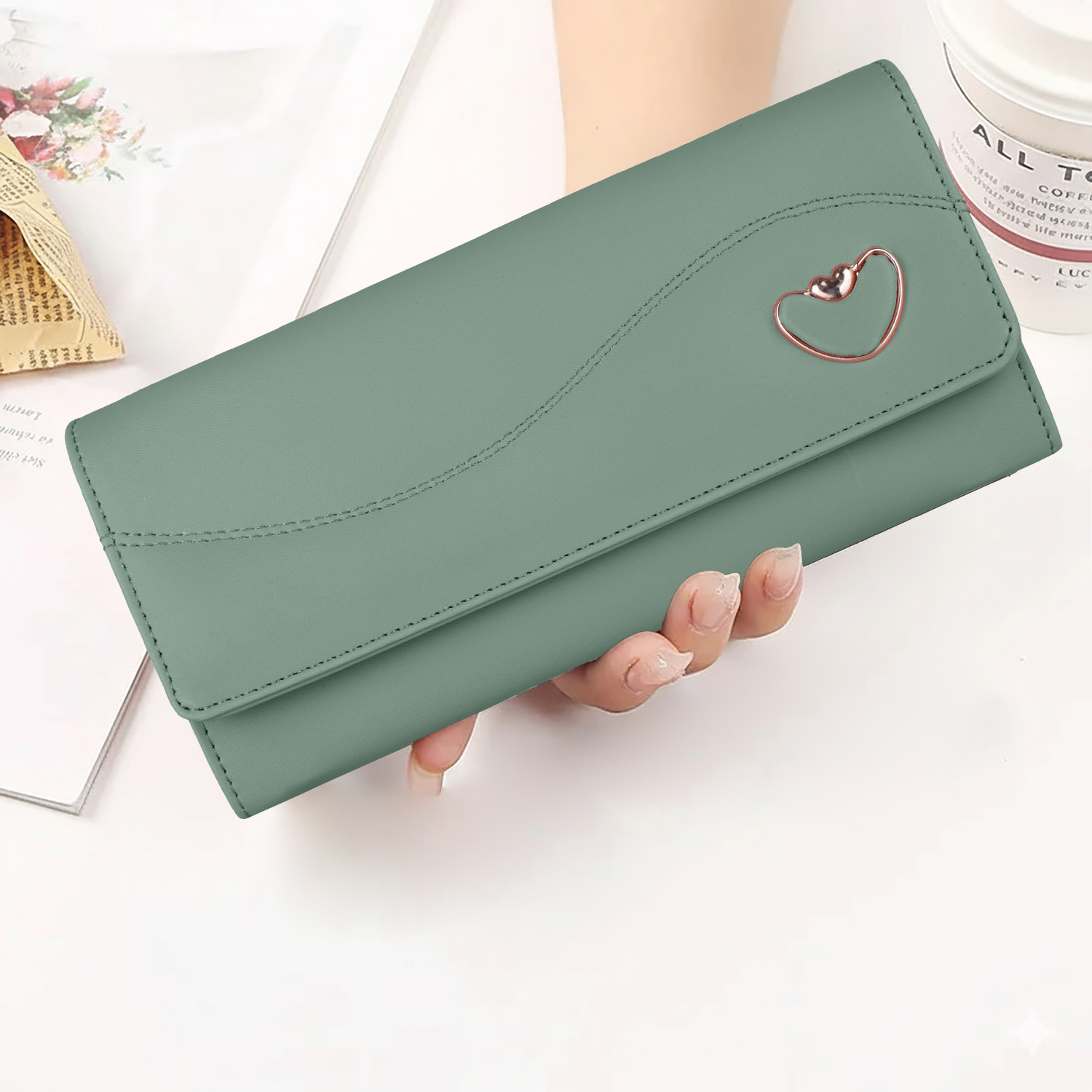 Image of VENTRO Casual, Formal, Party, Sports Light Green Clutch