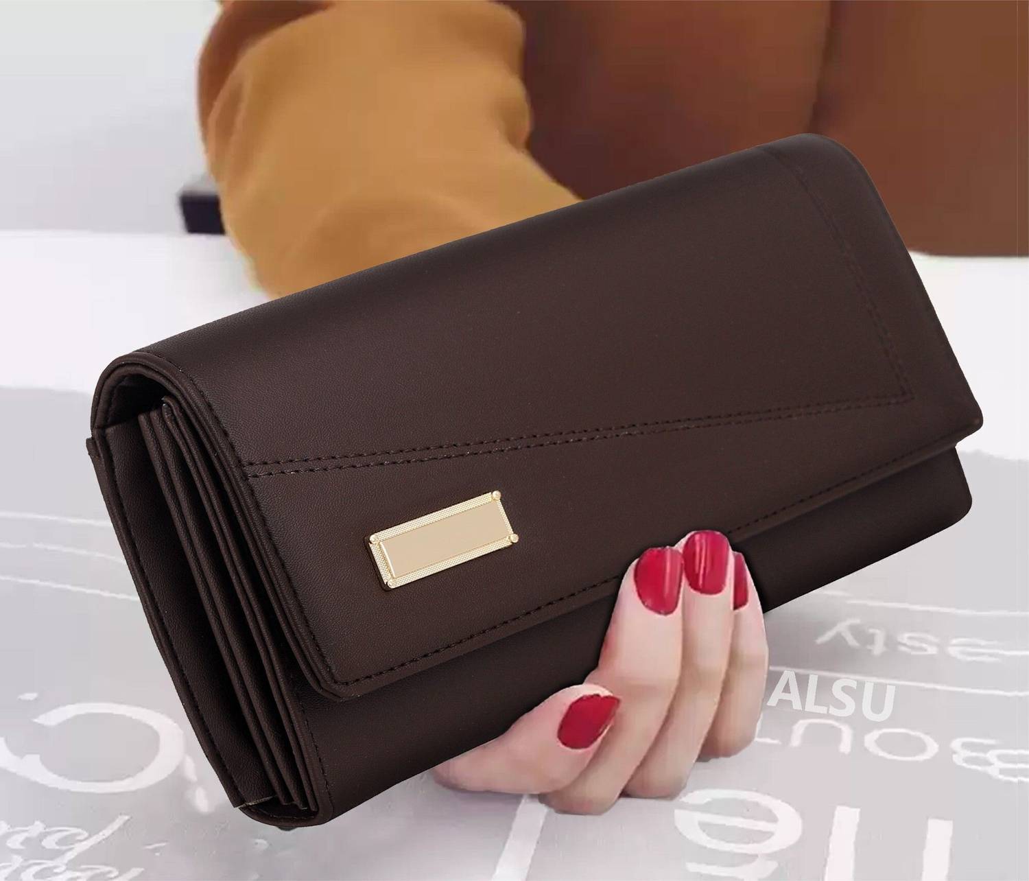 ALSU Casual, Formal, Party Brown Clutch