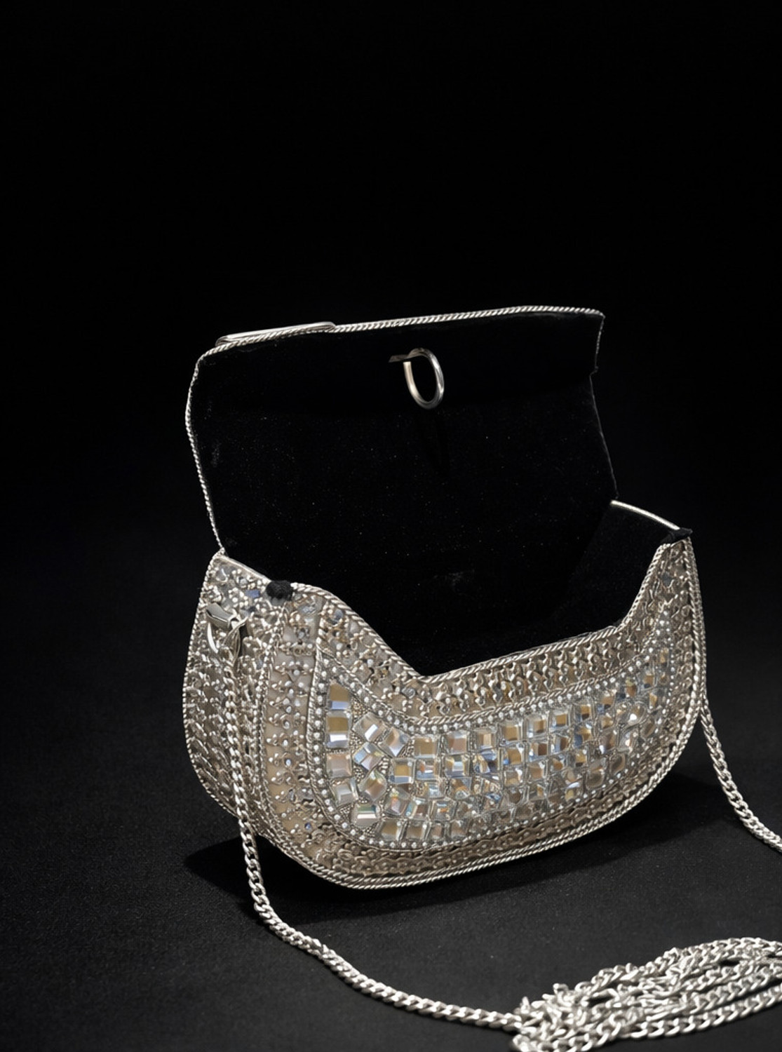Image of AJ interiors Party Silver Clutch
