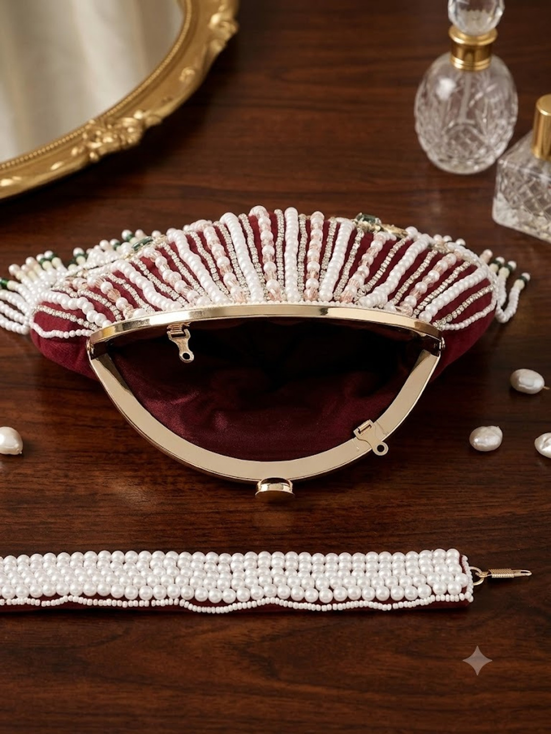 Image of I Z ENTERPRISES Party Maroon Clutch