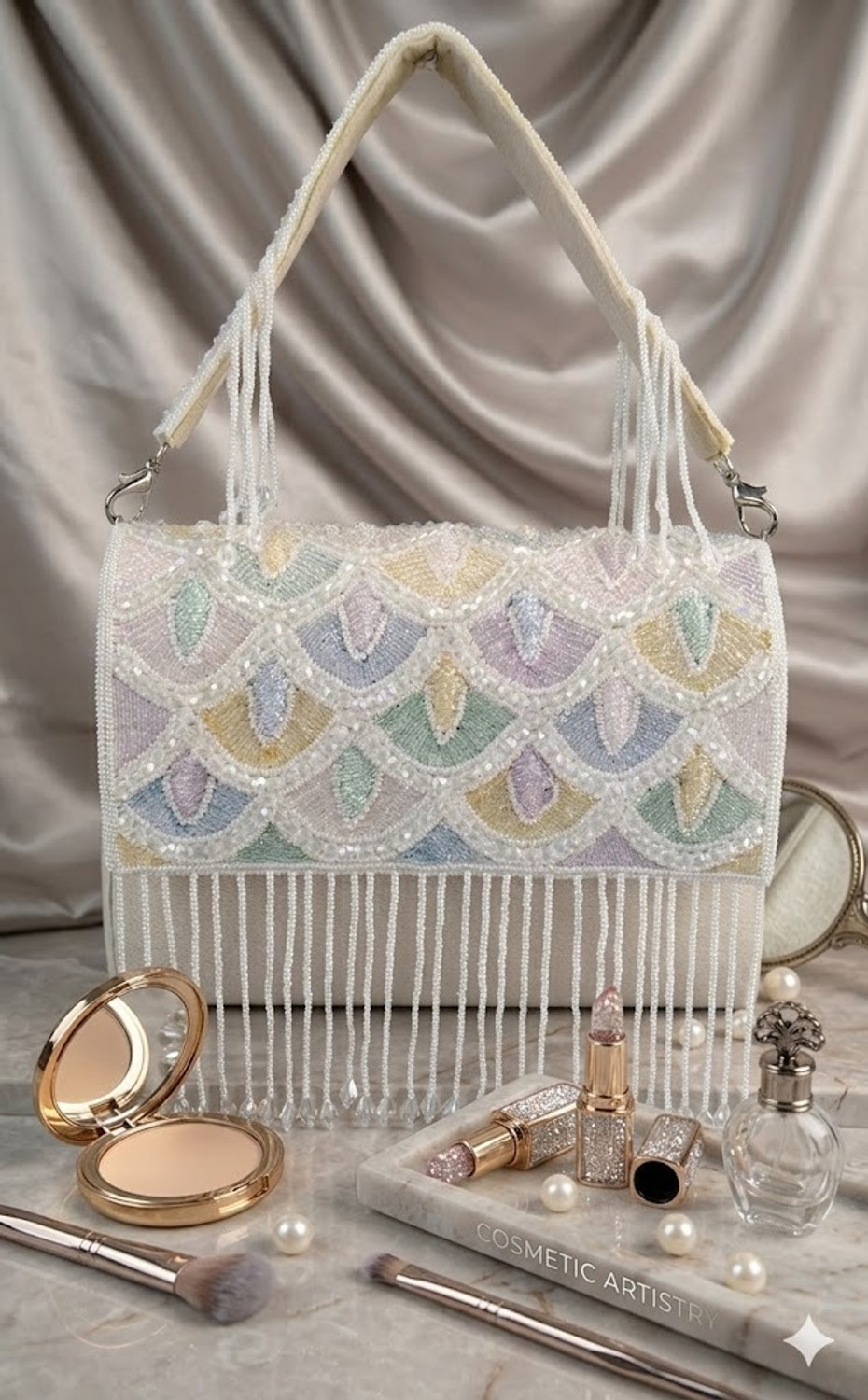 Image of I Z ENTERPRISES Party Silver Clutch