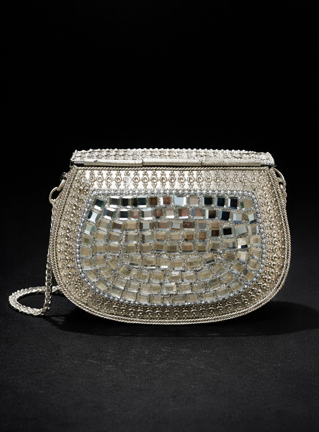 Image of AJ interiors Party Silver Clutch