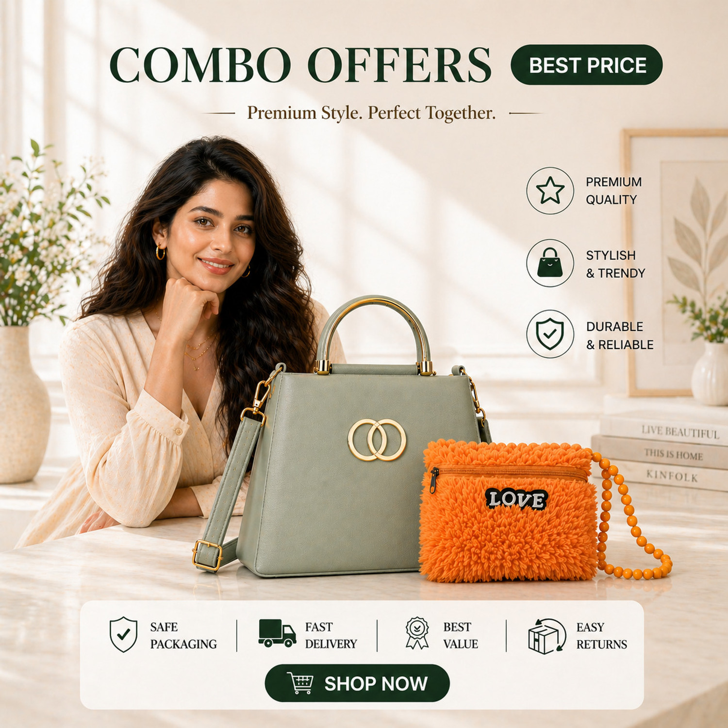 Image of NKcollection handbags for girls Waterproof Multipurpose Bag