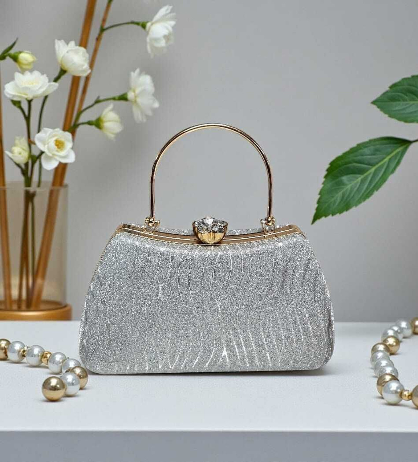 Image of FASHIO Party Silver Clutch