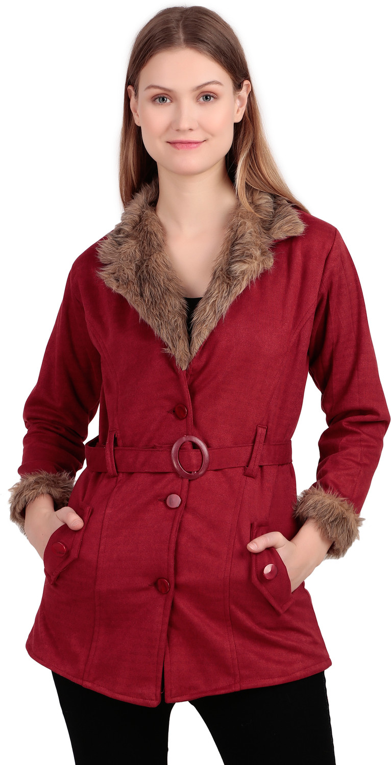 Image of Fellamo Suede Solid Coat For Women