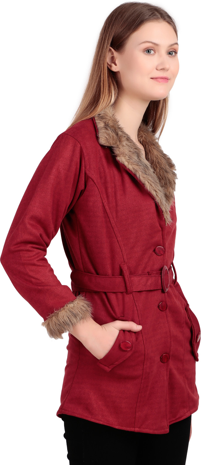 Image of Fellamo Suede Solid Coat For Women