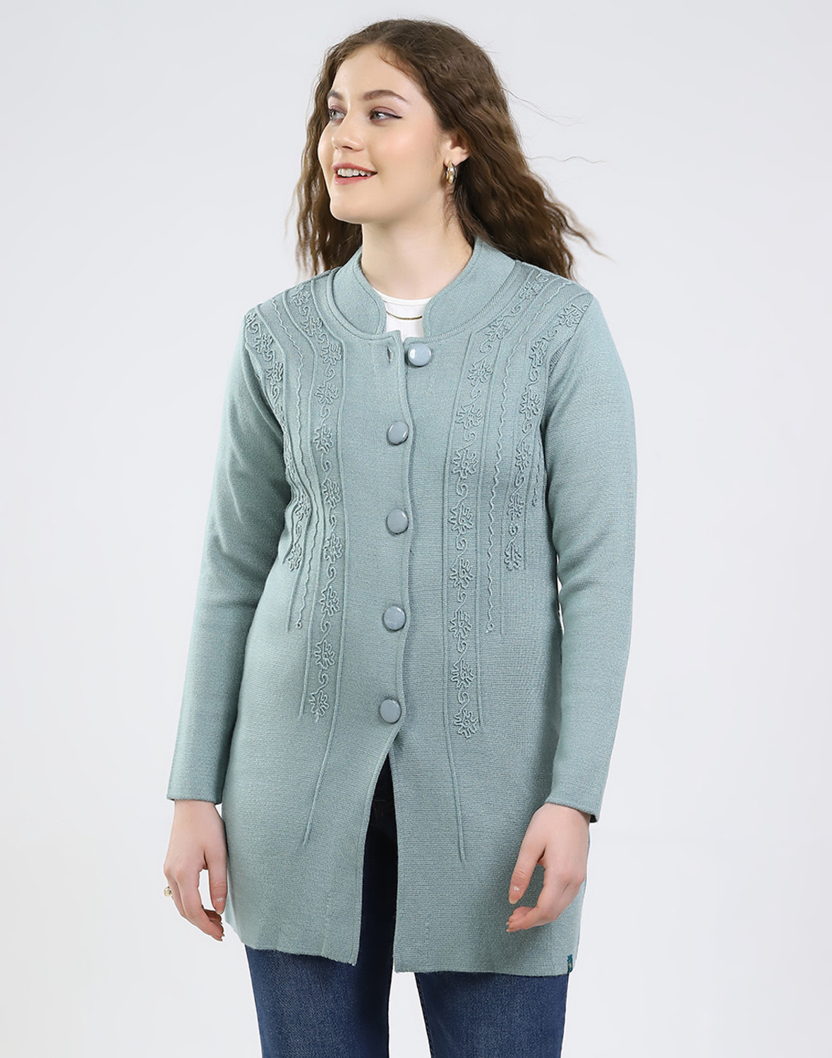 Image of MONTE CARLO Blend Wool Self Design Coat