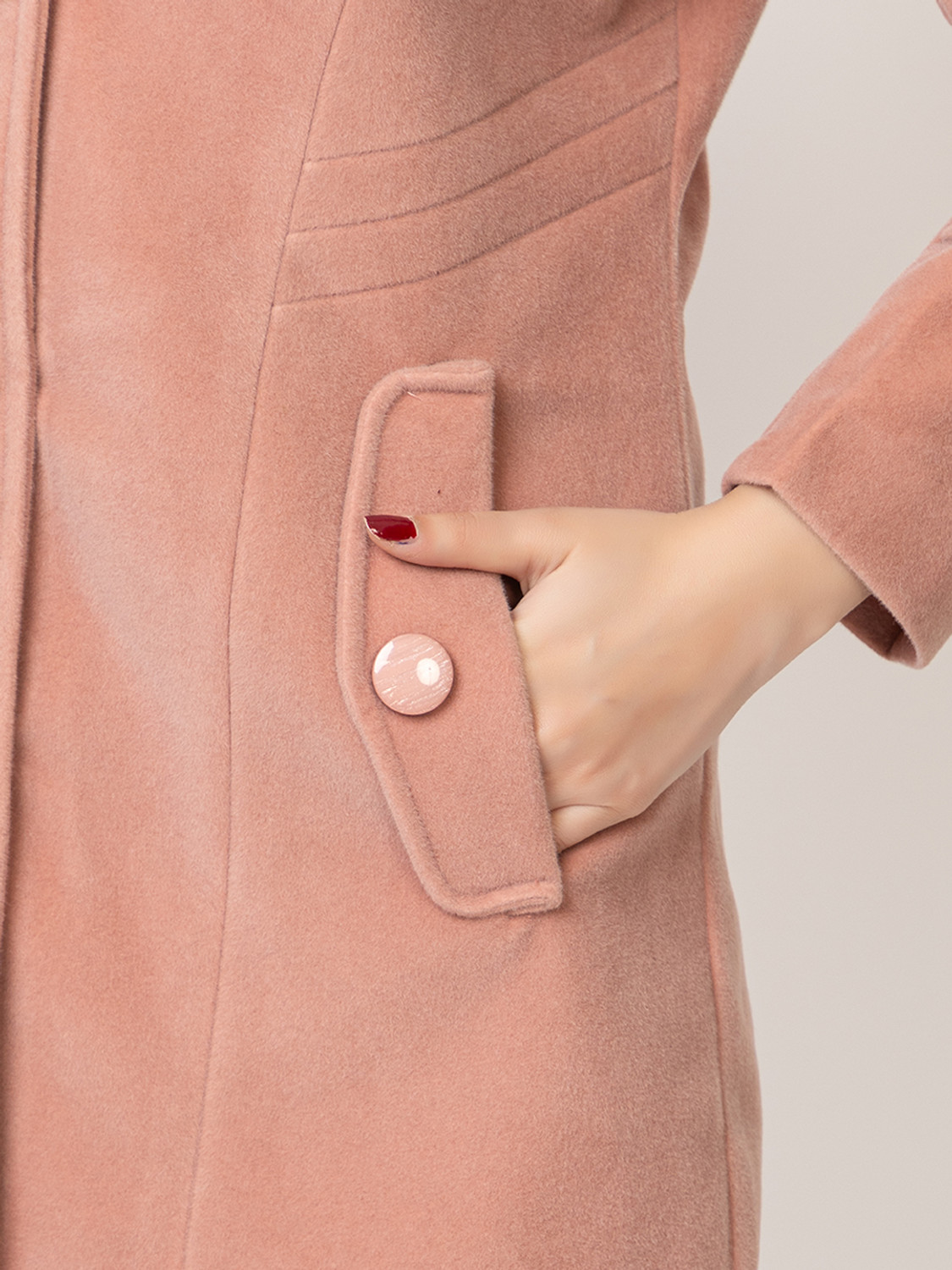 Image of LADY LEAF Suede Self Design Coat
