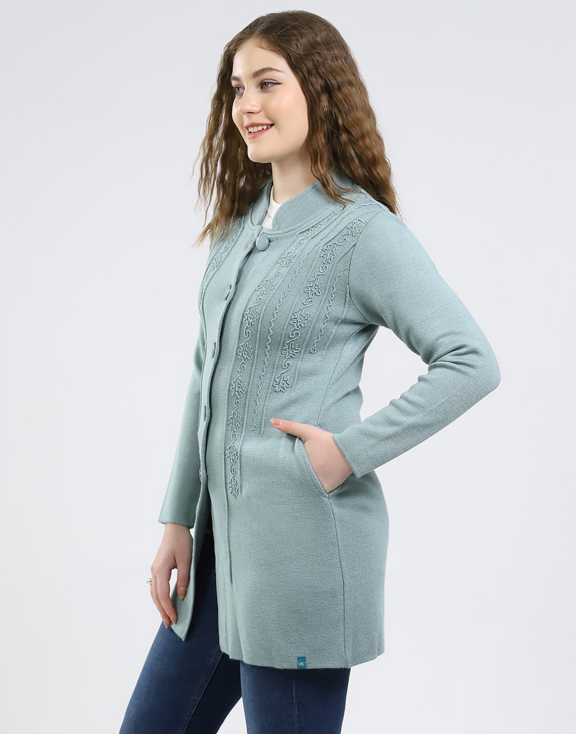Image of MONTE CARLO Blend Wool Self Design Coat
