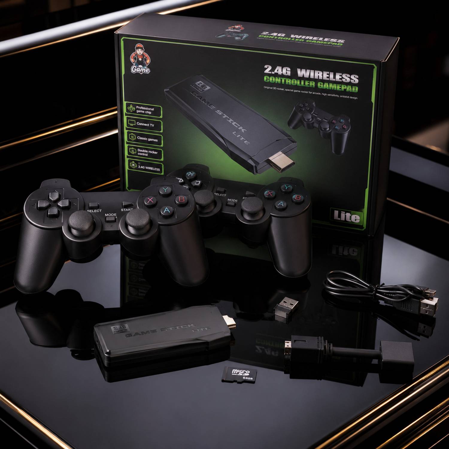 M8 Pro 4K Game BE Stick 64GB 20000+ Games Dual Wireless HDMI Console with Game and Expansion Pack