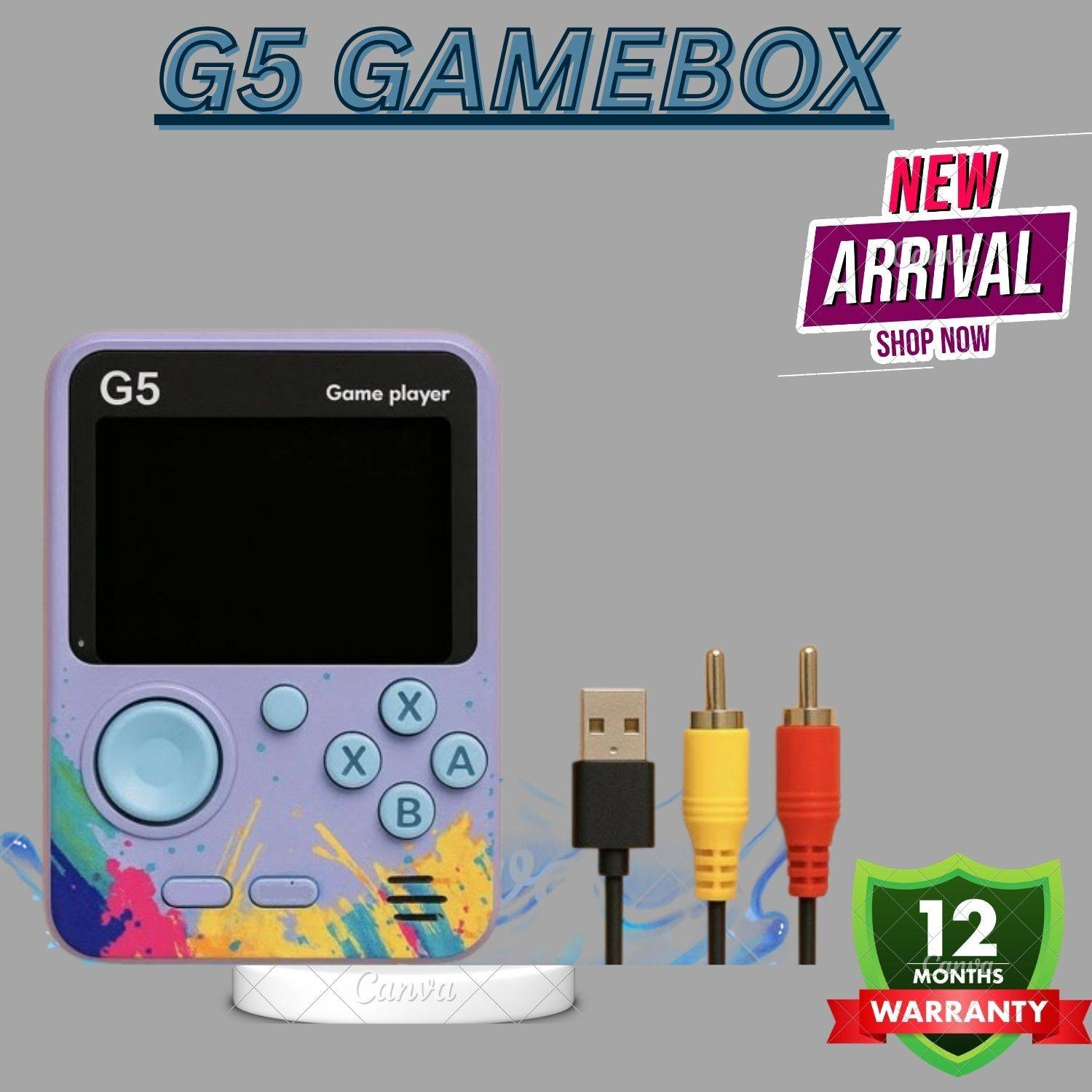 G5 Video Game, Handheld Game Box with TV Output Gaming Console, Rechargeable V.3 Exclusive Edition