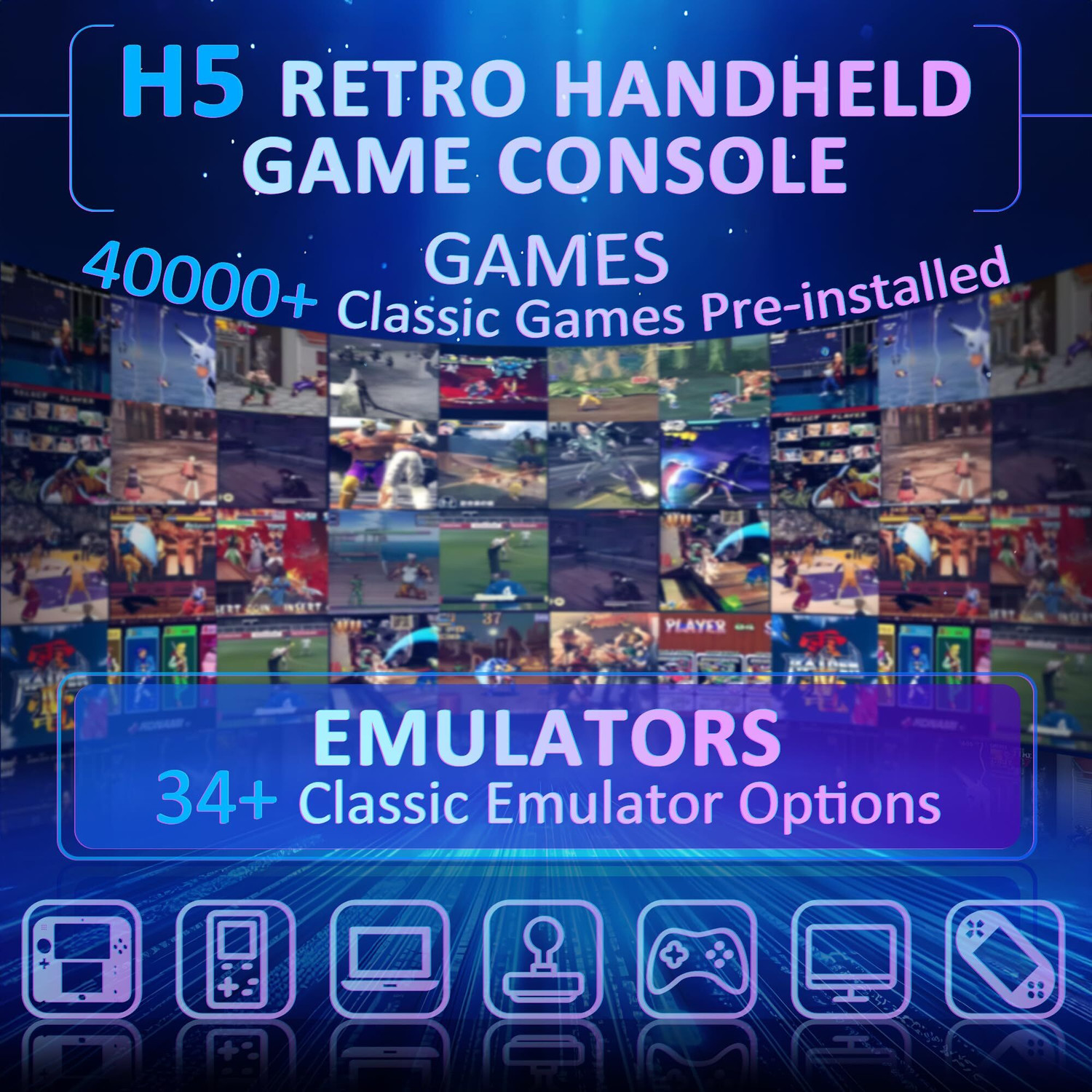 Image of Cubonic SolidPlay H5 Dual RGB Joystick, 5 inchHD Display & Expandable Storage Wi-fi Gamepad