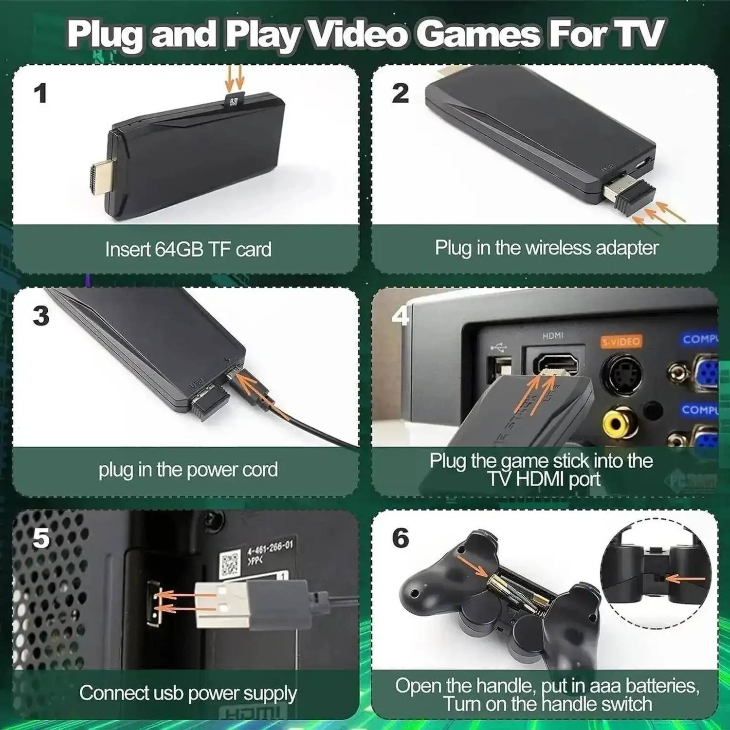 Retro M8 Game Stick With 2.4G Dual Wireless Controller - Image 3