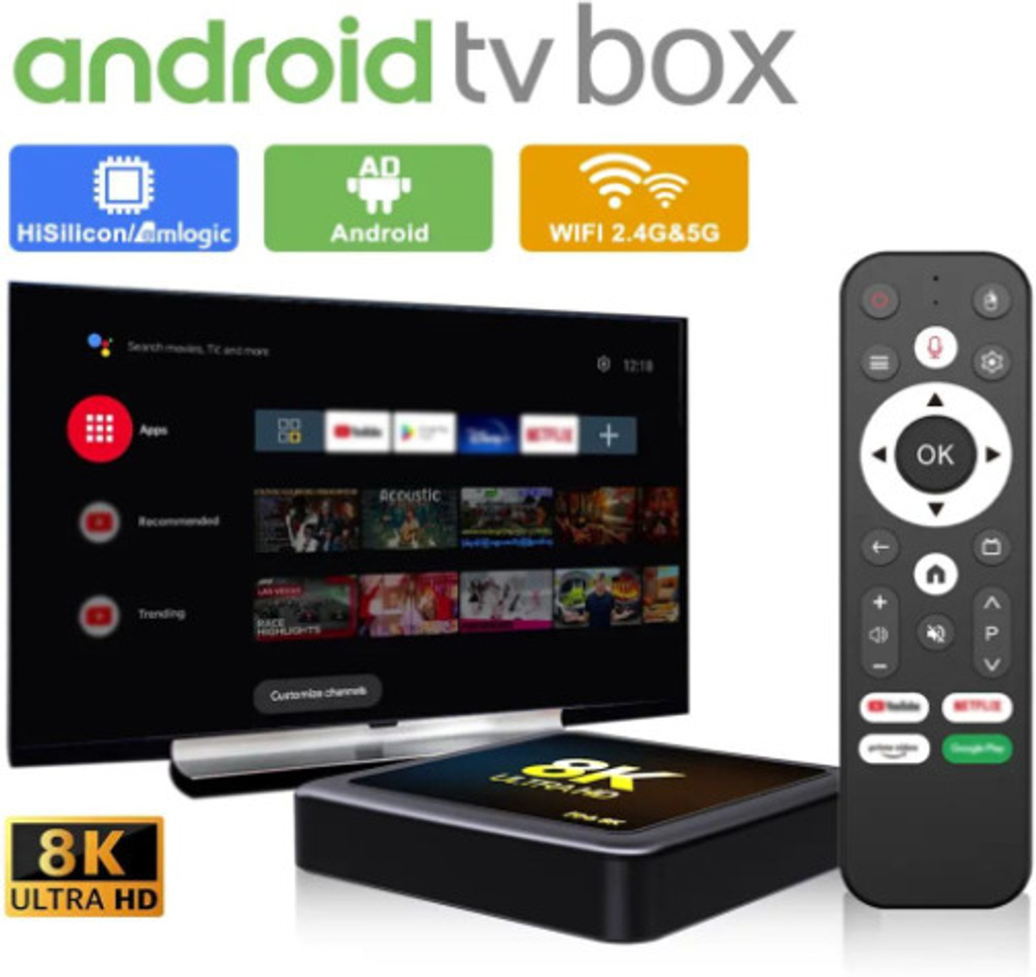 Image of 8K Ultra HD Android TV Box - Fast Streaming with Voice Remote Academy Edition with Expansion Pack Only