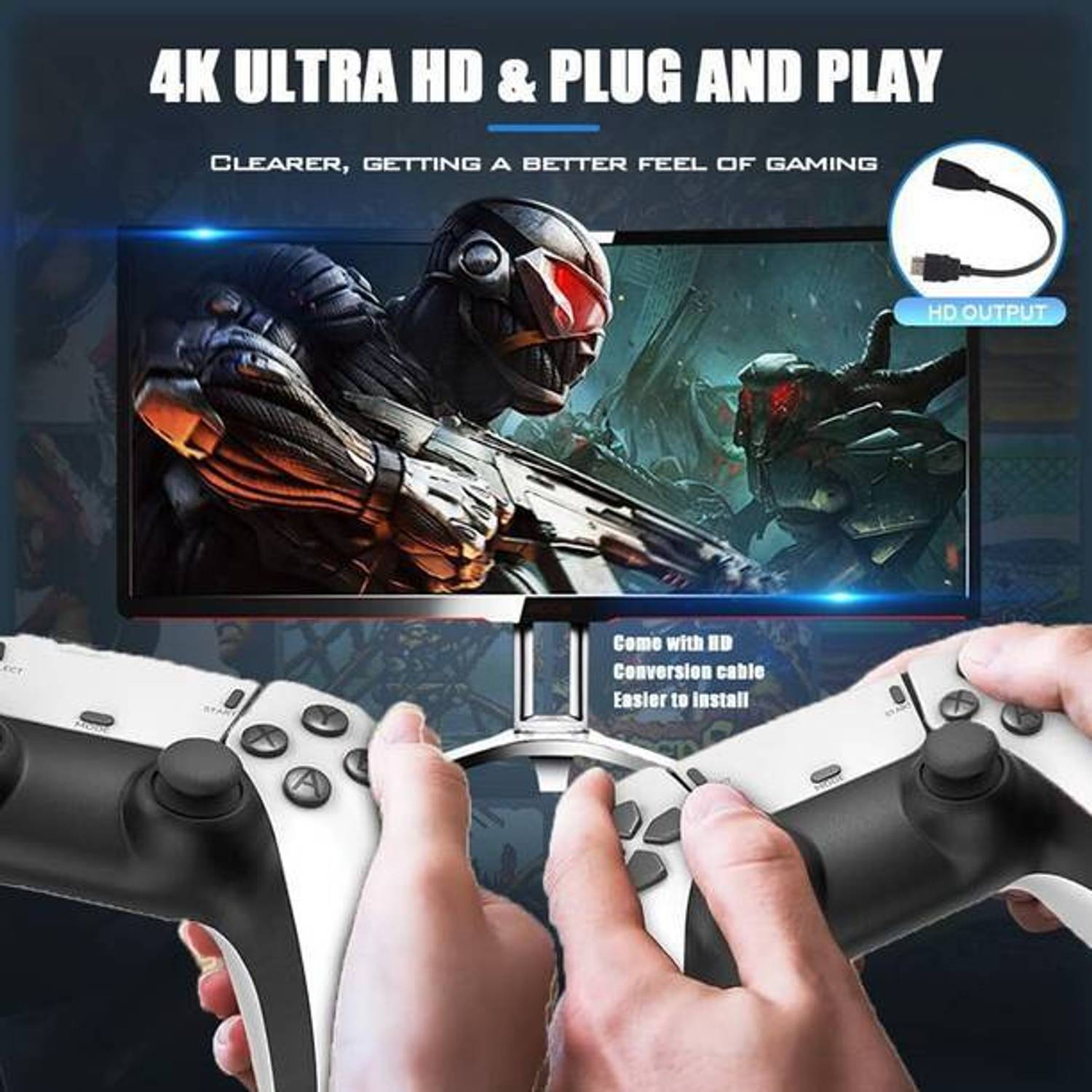 Timkolas M15 4K HD Tv video game with 4K Ultra Game Stick & Dual 2.4G Wireless Gamepads_8 32 GB with Super Mario Bros, Contra, Adventure Island, Double Dragon, Mortal , Tekken 3 - Image 5