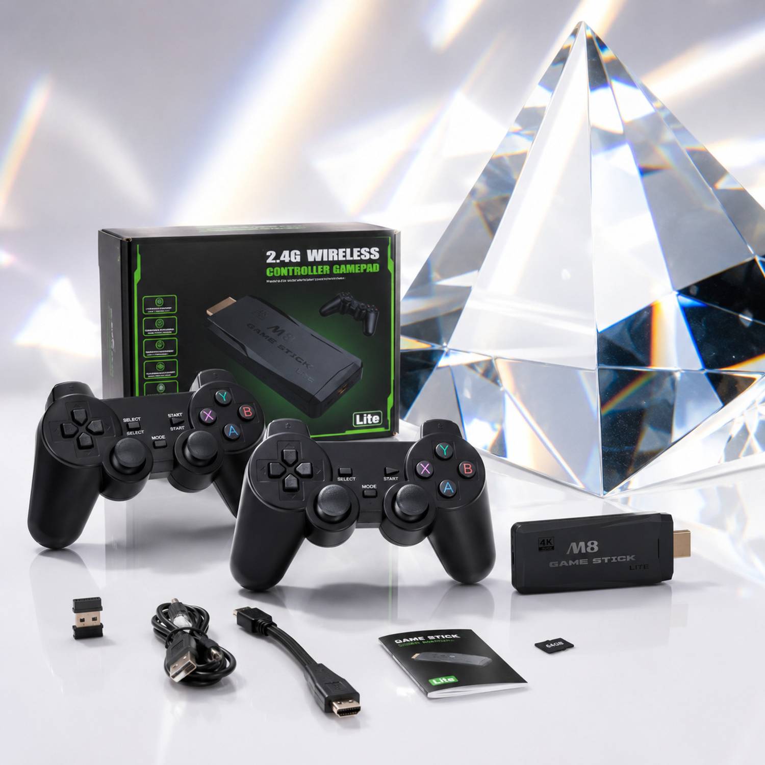 M8 Pro 4K Game BJ Stick 64GB 20000+ Games Dual Wireless HDMI Console with Game and Expansion Pack
