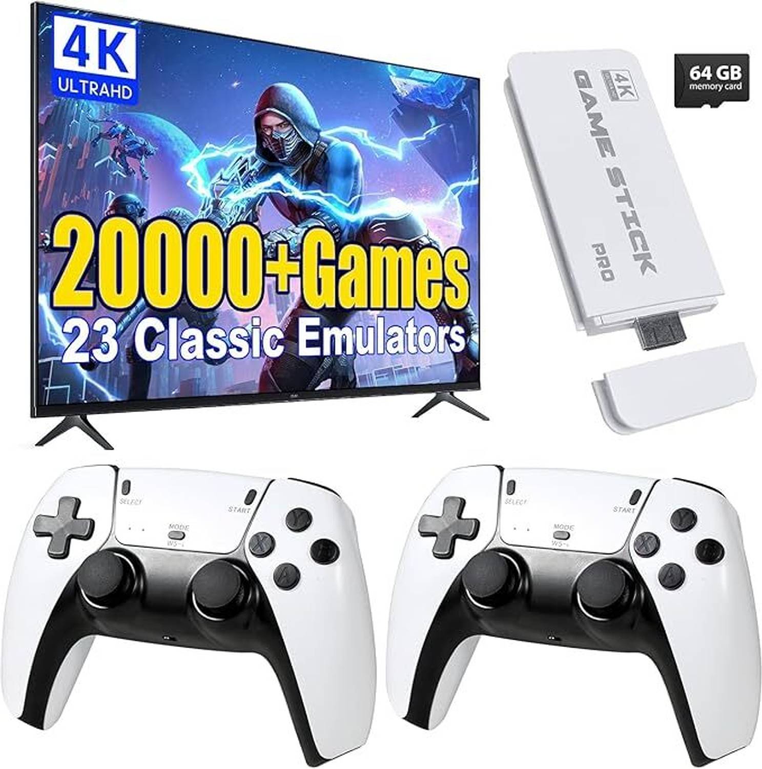 Timkolas 4K Ultra HD M15 console tv video game stick with 20000+preloaded classic game_08 64 GB with Super Mario Bros,Contra,Adventure Island,Donkey Kong,Street Fighter,Tekken3,etc.