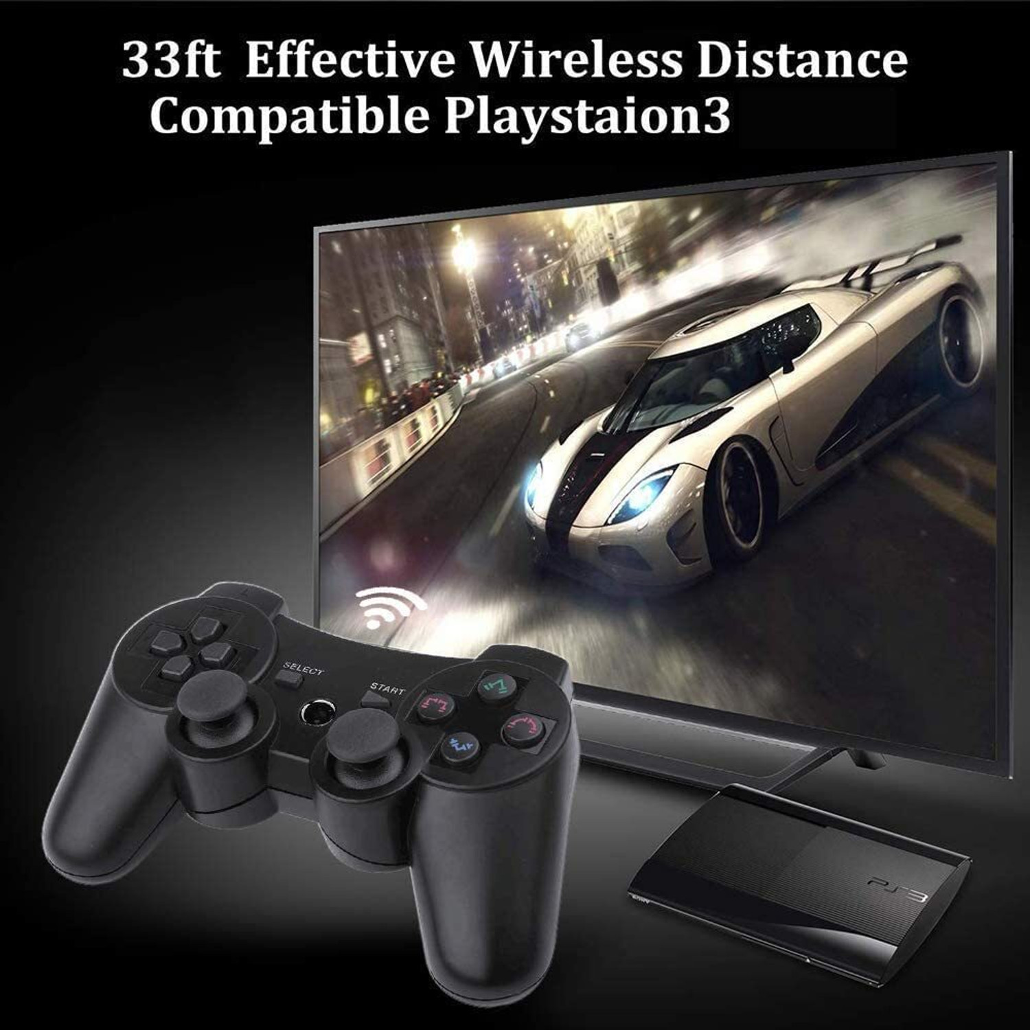 Image of PS3 Wireless USB Gamepad Controller for PlayStation 3 Console - Black Limited Edition