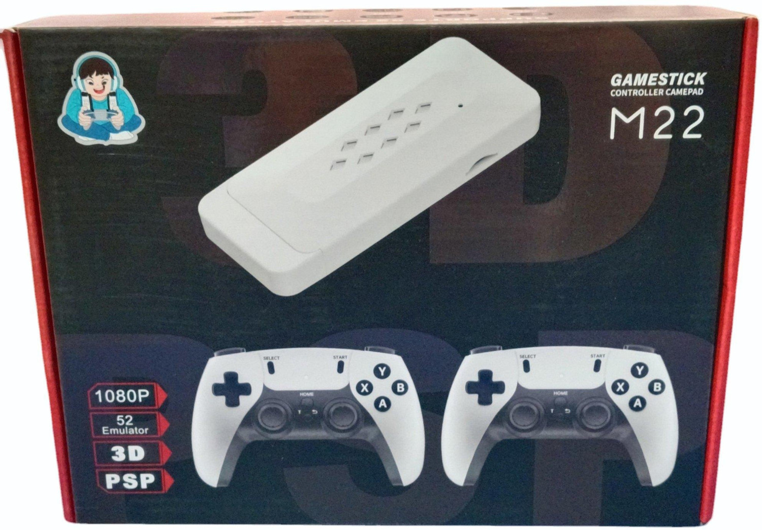 Image of M22 Retro GameStick, UHD 4K, Wireless Controller, Built-in 30k+ Retro Games M15 Black Edition