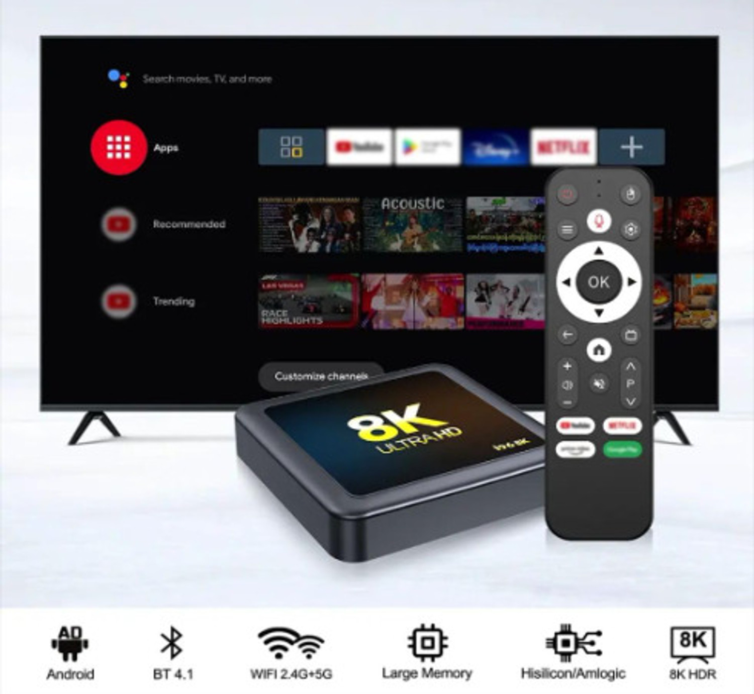 Image of 8K Ultra HD Android TV Box - Fast Streaming with Voice Remote Academy Edition with Expansion Pack Only