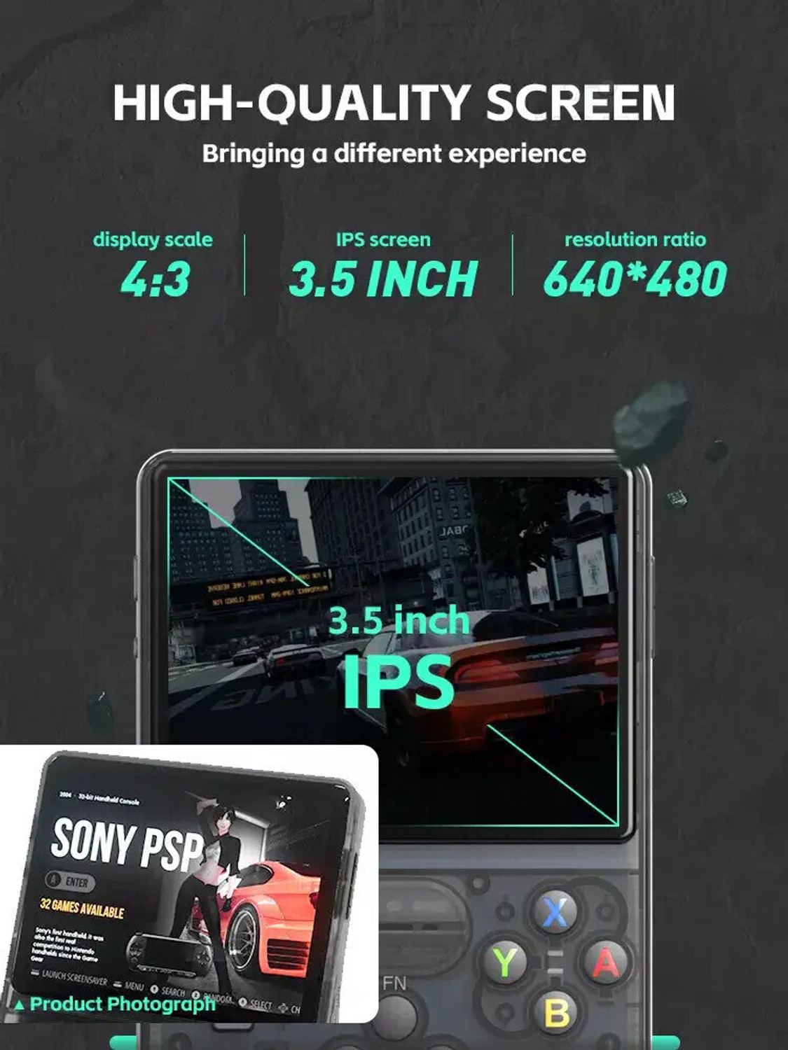 Image of R36S Retro Game Console 3.5 inch IPS, 64GB 15000+ Games, 13+ Emulators HD Edition