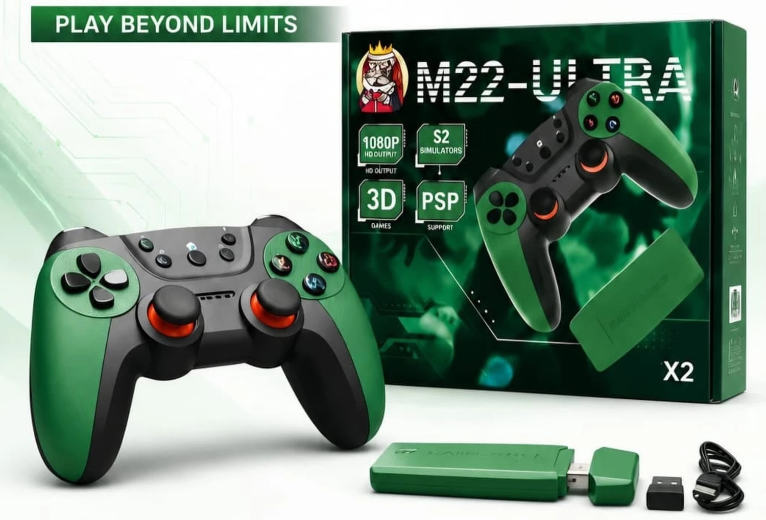 Image of M22 Ultra Retro Game Console 52 Emulator 30000 Games Wireless Special Edition (Code in the Box - for 3DS)