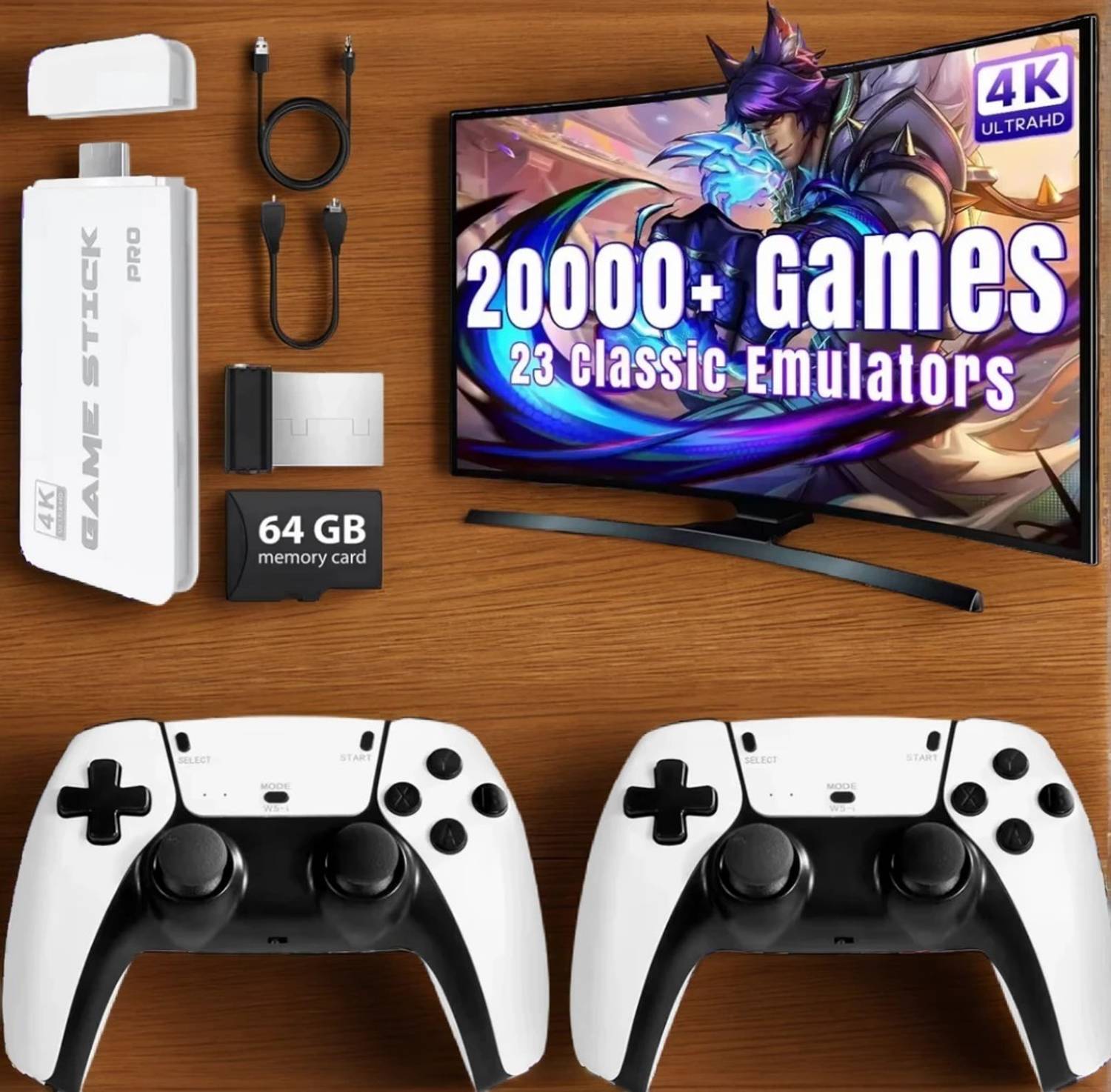 M15 GameStick 4K Console with 10000+ Built-in Retro Games Bundle Edition