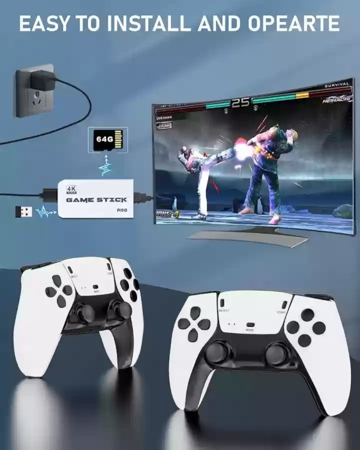Image of M15 Game Box 2.4Ghz Retro Game Stick, 4K HDMI Output & Wireless Controller A6 Limited Edition