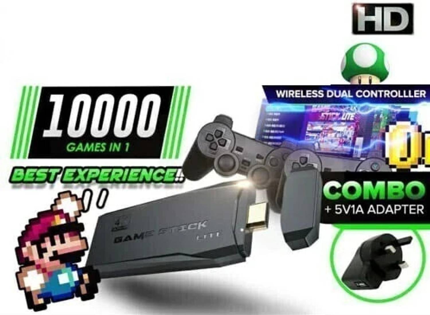 4K Ultra Mini HD Video Game For Kids With Two Controllers (Black) Limited Edition