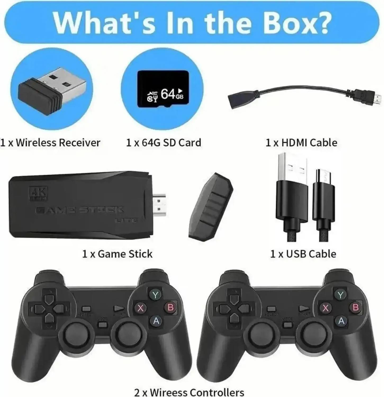 Retro M8 Game Stick With 2.4G Dual Wireless Controller - Image 2