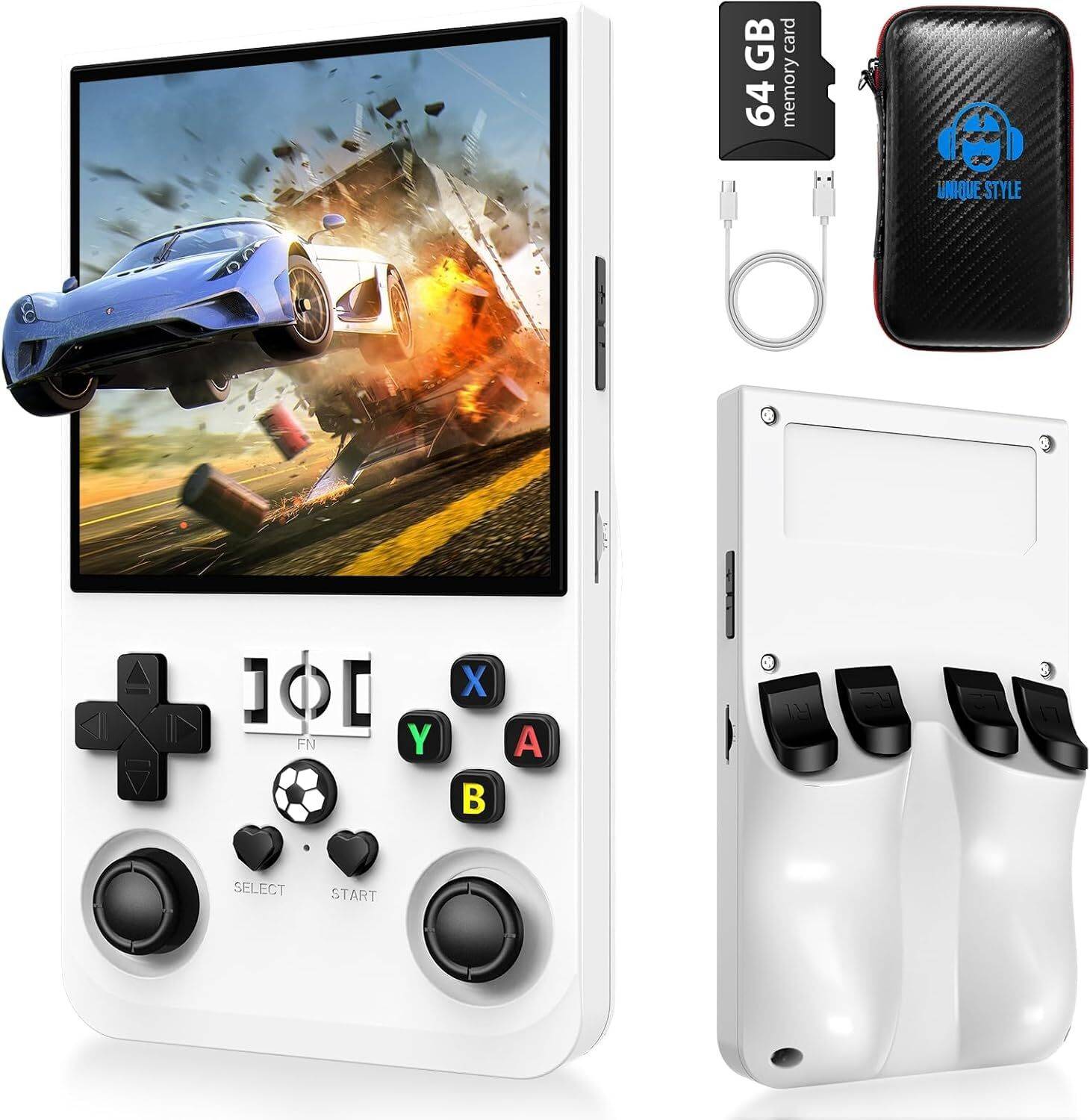 R36 Retro Gaming Consol 4.0 Screen Linux System,64G TF Card