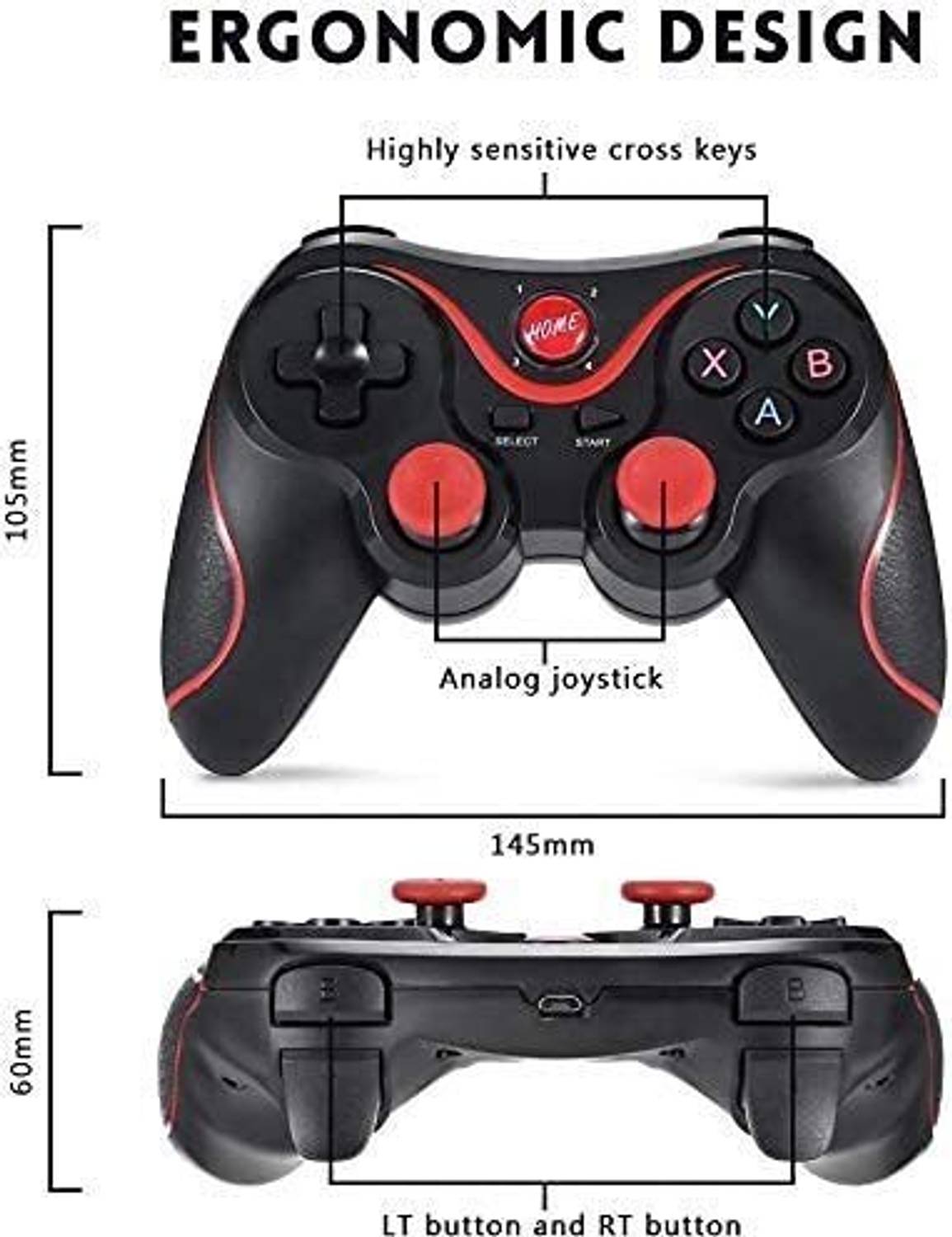 X3 Mobile Wireless Bluetooth Game Controller Black - Image 5