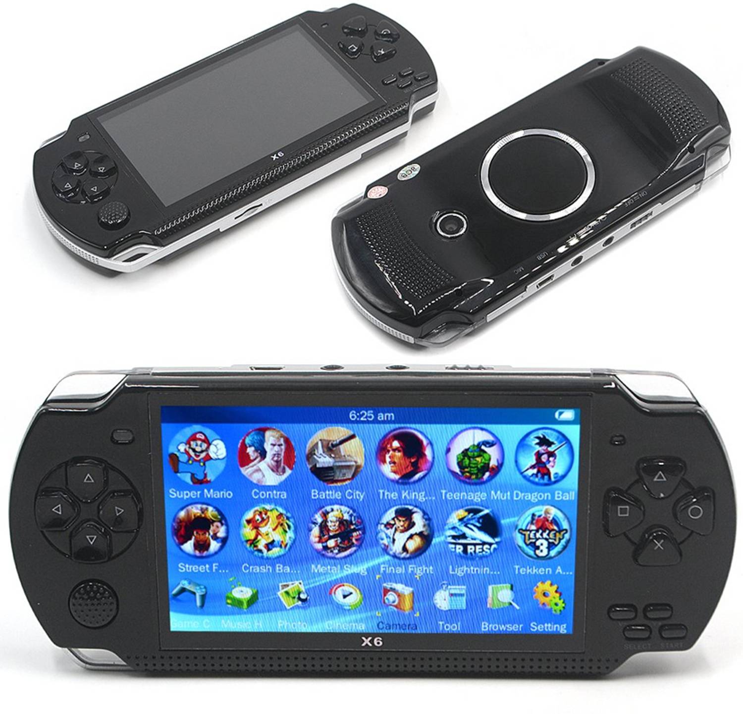 Nintendo Switch SONY PlayStationPortable PSP-1000G1CW X6 PSP Handheld Game Console with Super Mario, Tekken 3 and Many