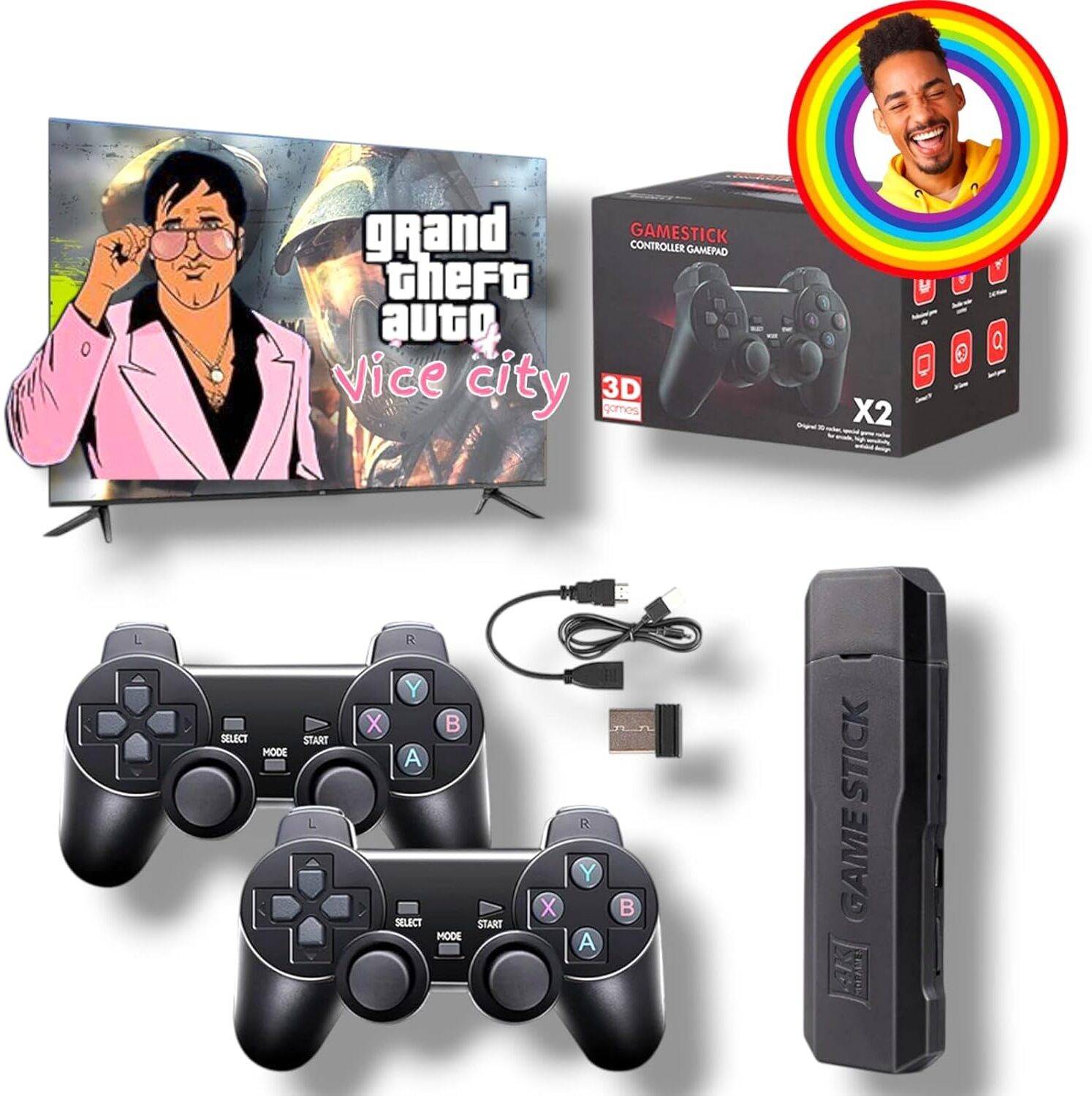3D Game Stick Console with Dual Wireless Controllers - Image 3