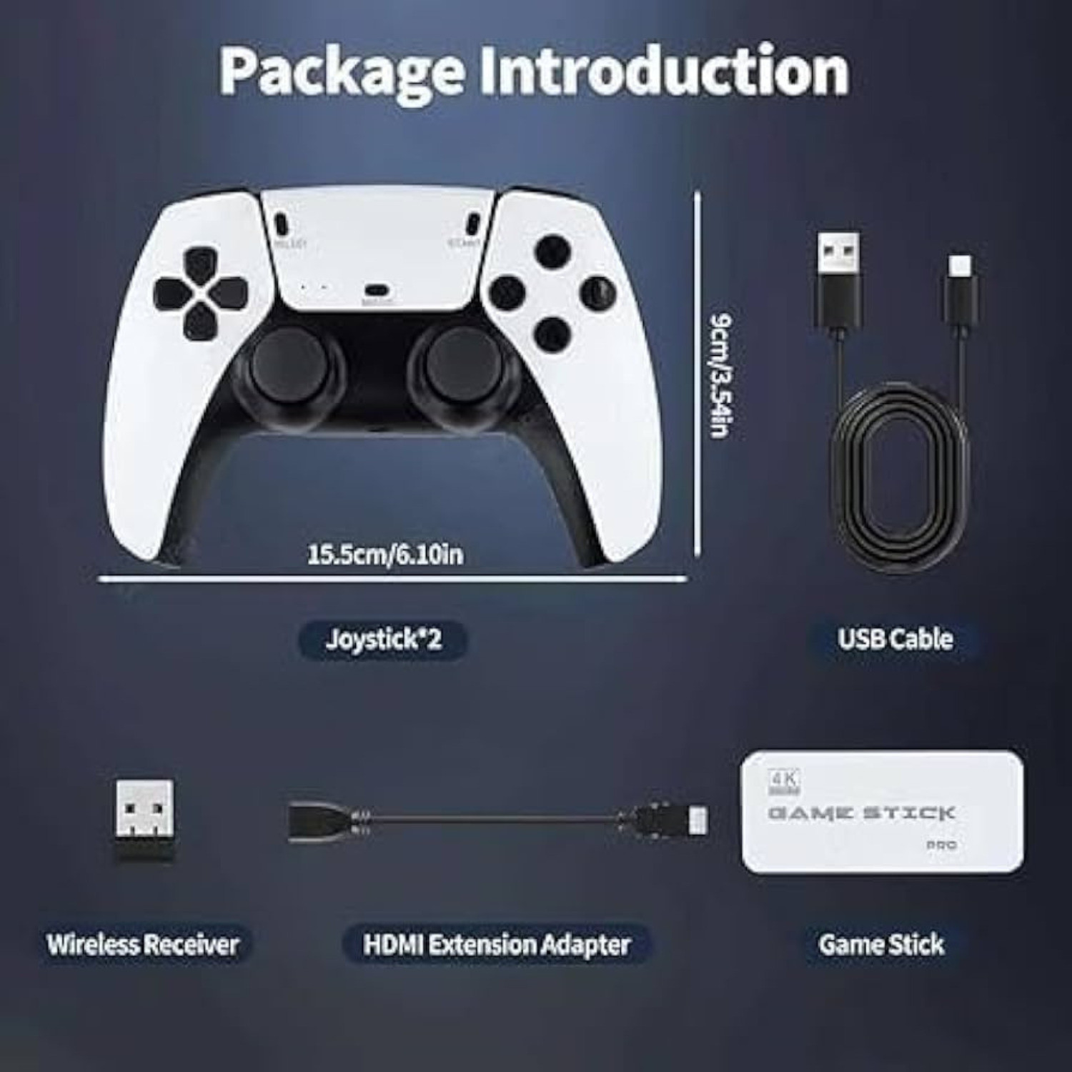 Image of M15 Game Box 2.4Ghz Retro Game Stick, 4K HDMI Output & Wireless Controller A6 Limited Edition