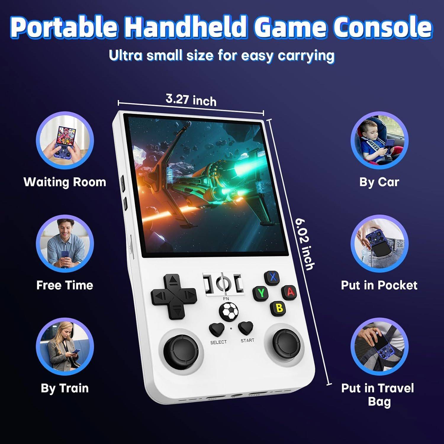 R36 Retro Gaming Consol 4.0 Screen Linux System,64G TF Card