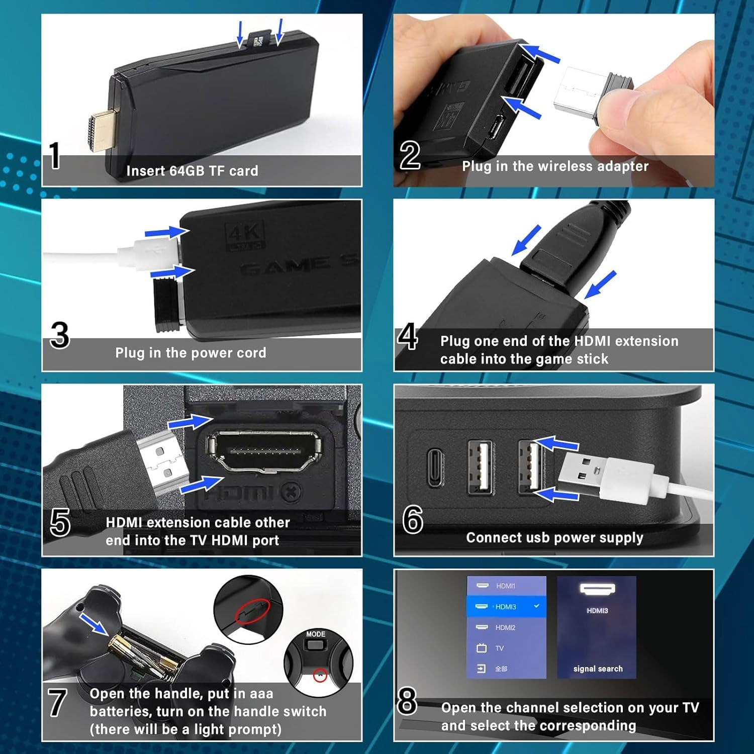 Image of Cubonic M8 Lite Game Stick| Plug & Play HDMI| 23 Emulators Inbuilt | 64GB MicroSD Ready USB Gamepad