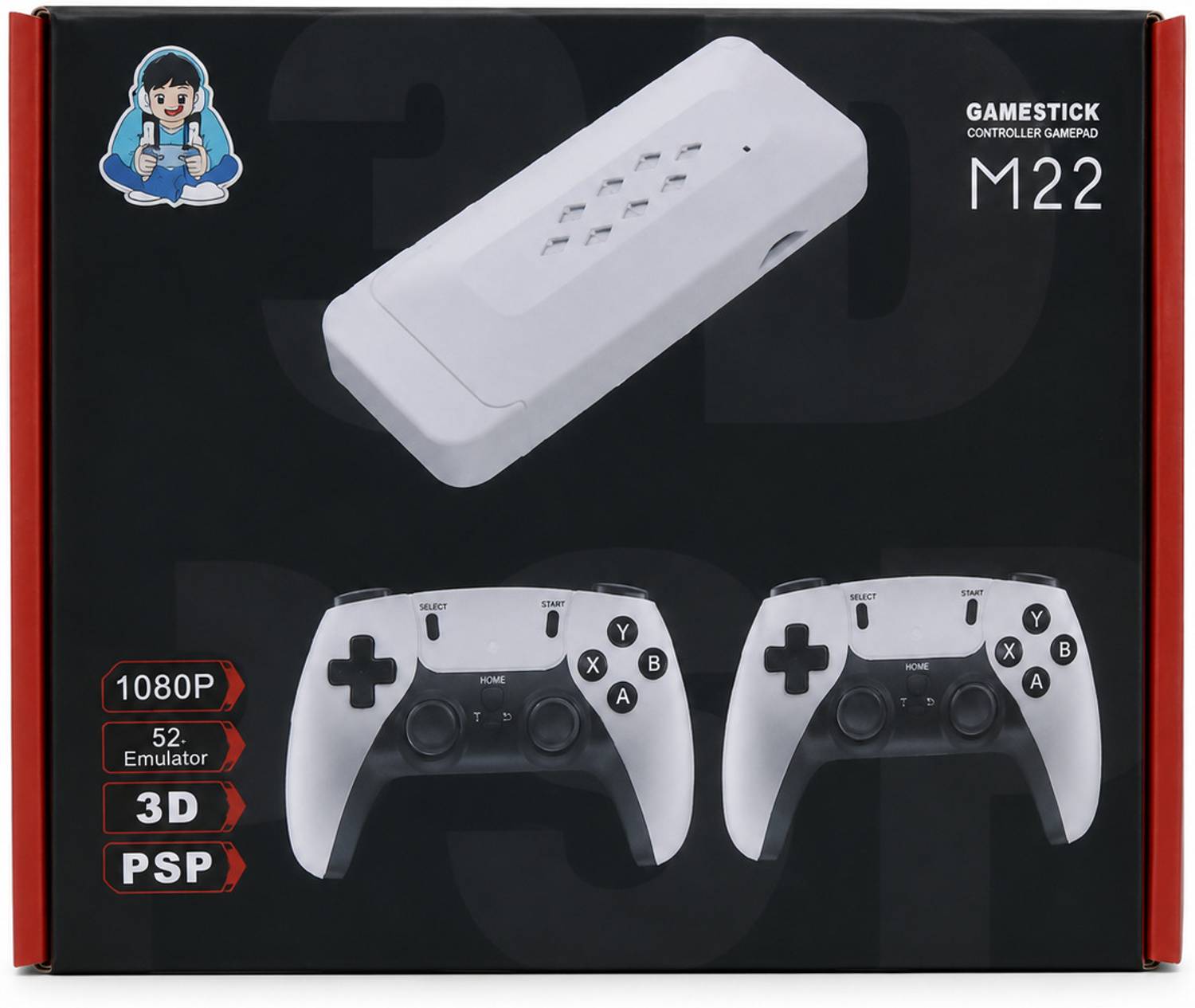 M22 Retro Game Stick with Dual 2.4G Wireless Controllers for TV Video Games