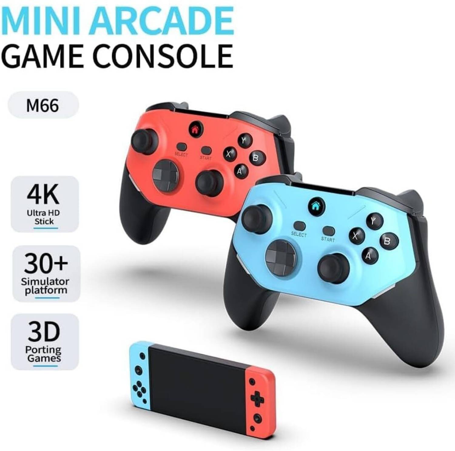 4K HD Game Stick Mini Arcade Console with 30,000+ Games&2 Wireless Controllers 5th Anniversary Edition