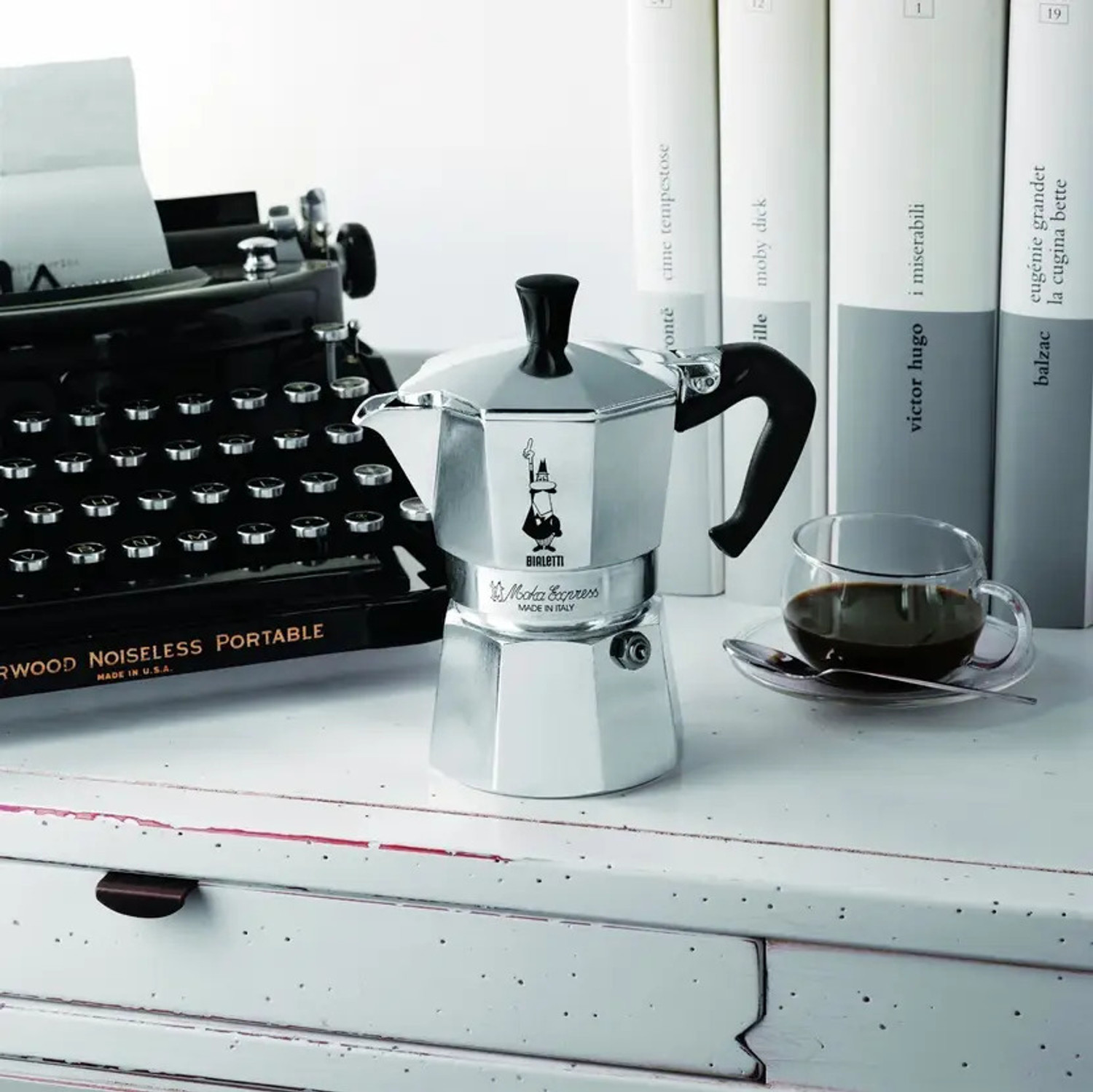 Image of Bialetti MOKA EXPRESS 1164 4 Cups Coffee Maker (Silver) 4 Cups Coffee Maker