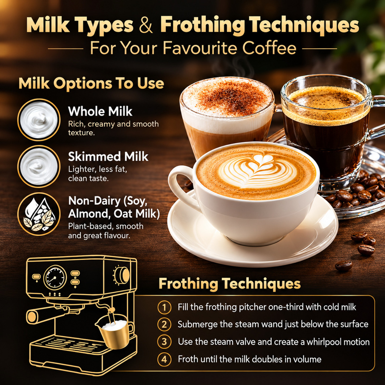 Image of AGARO Imperial 15-Bar Espresso Coffee Maker with Adjustable Milk Frother Wand 6 Cups Coffee Maker (Silver)