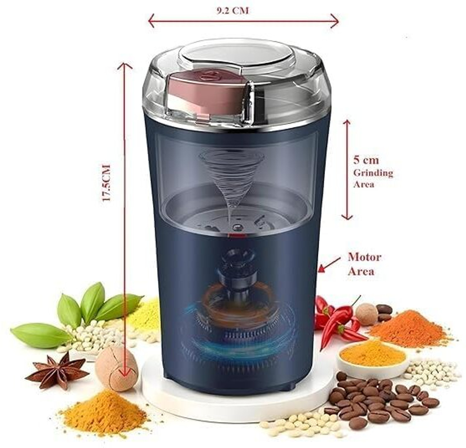 Image of RAY OF KHODIYAR Coffee Grinder Electric, Mini Grinder, Coffee Beans Grinder - Portable Grinder 180 W Mixer Grinder