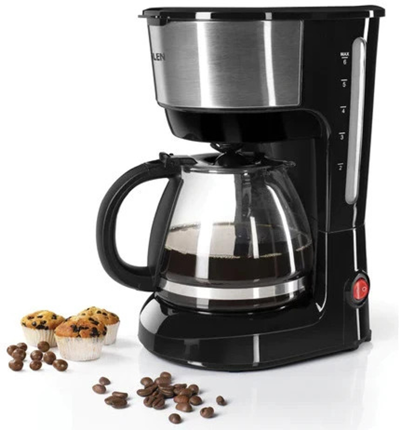 Image of Glen SA9052CMNEW Coffee Brewer Machine for Home & Office 750 ML | Anti-drip system 600 W | Made of ABS Plastic 6 Cups Coffee Maker