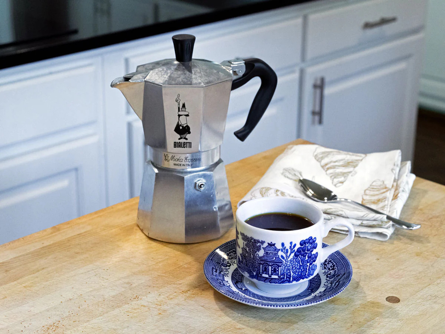 Image of Bialetti Moka Express Stove Top Espresso Coffee Maker Acrylic Handle & Knob 2 cups 3 Cups Coffee Maker
