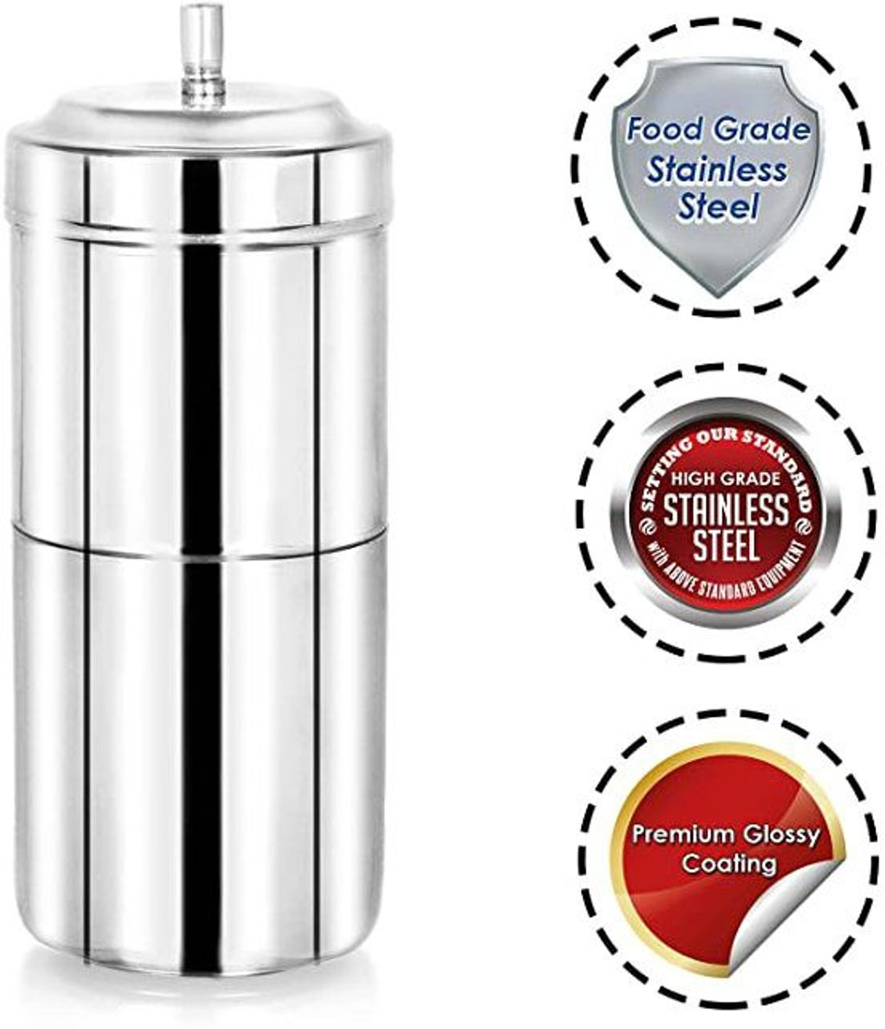 Image of Prithi Home's and Kitchen 300 ml Stainless steel Coffee Maker 5 Cups Coffee Maker (Silver)