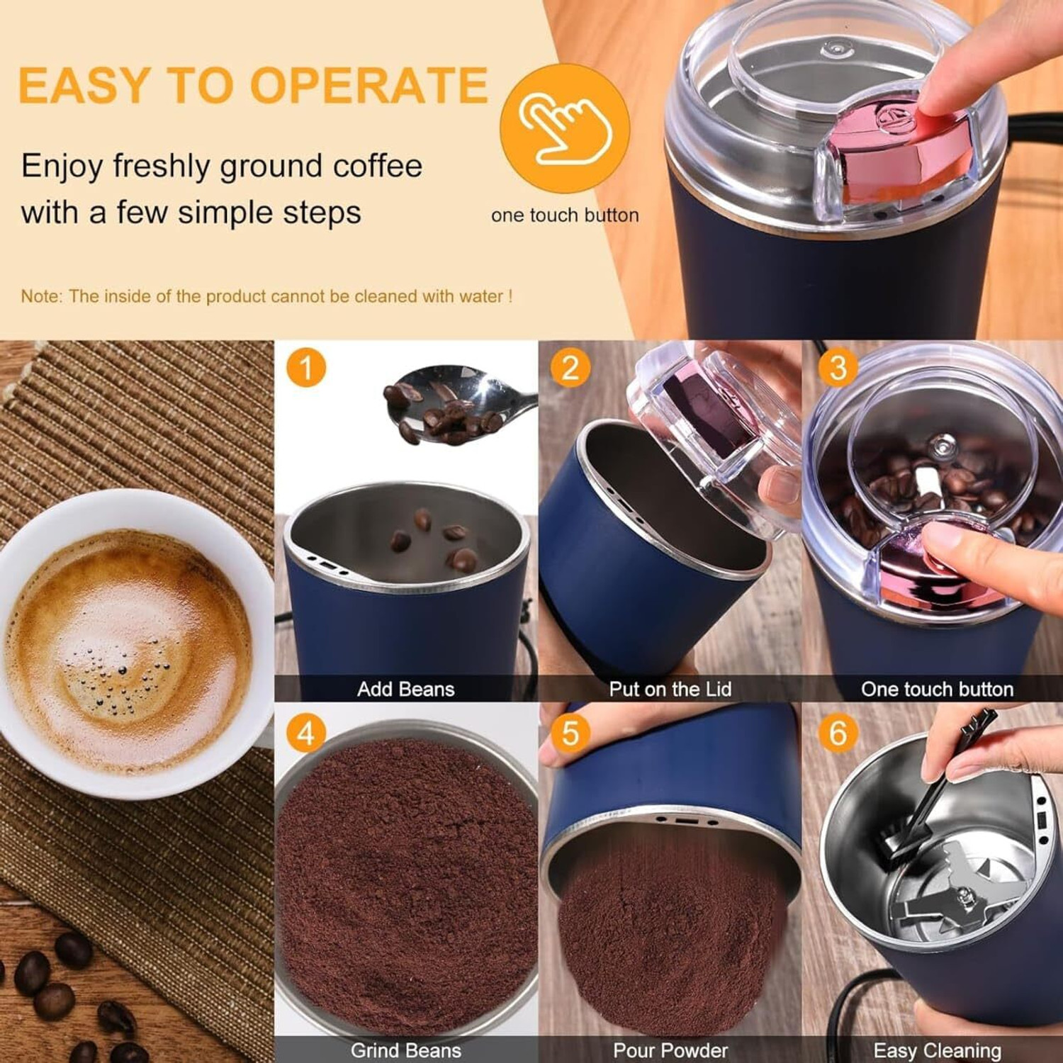 Image of White Wings Grinder Multi-Functional Electric Stainless Steel , Portable Grinder Machine 220 W Mixer Grinder
