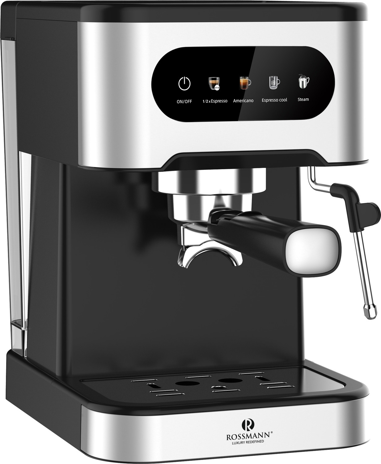 Image of ROSSMANN Espresso Machine, 20 bar Italian Ulka Pump 2 Cups Coffee Maker