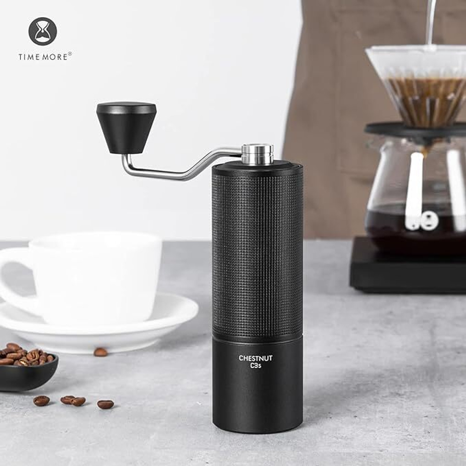 Image of TIMEMORE Chestnut C3S Manual Coffee Grinder Conical Burr Portable Hand Coffee Grinder 2 Cups Coffee Maker